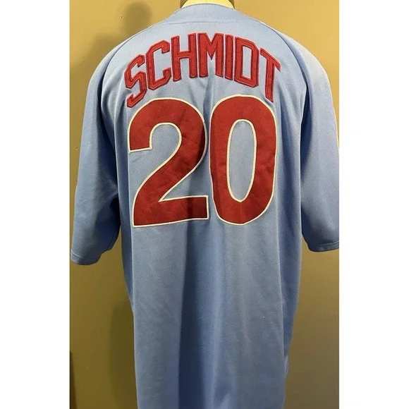 Majestic Philadelphia Phillies Mike Schmidt Cooperstown Collection Jersey Sz L - Picture 3 of 11